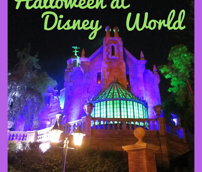 The Haunted Mansion lit up for MIckey's Not So Scary Halloween Party
