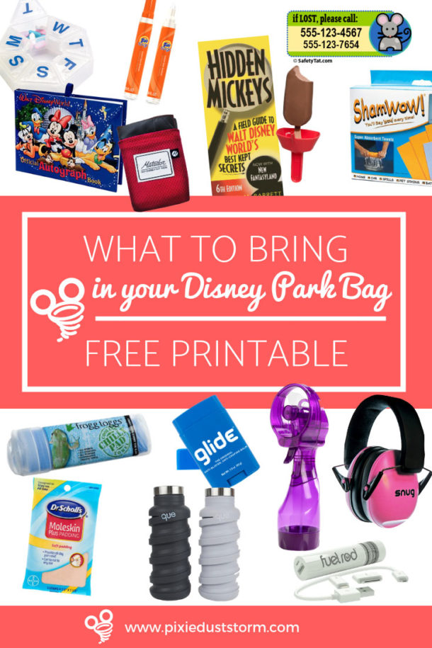 Packing Your Disney Park Bag - Pixie Dust Storm