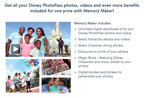 Disney Memory Maker Photo Package