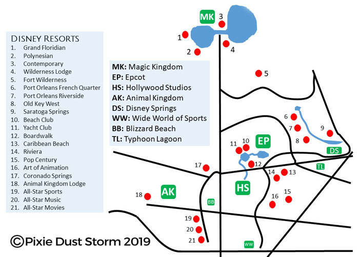 Map of Walt Disney World Property