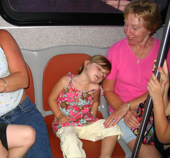 Sleeping On a Disney Bus